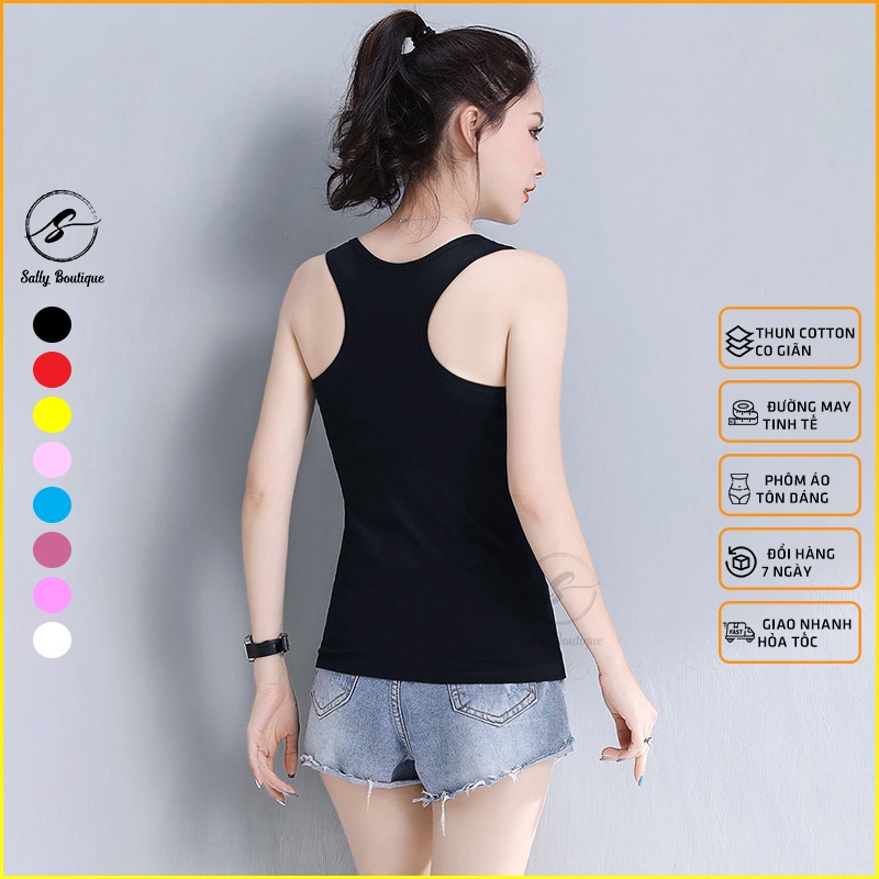 Áo Thun 3 Lỗ Nữ Khoét Vai Chất Vải Thun Cotton Co Giãn Mềm Mịn Mặc Mát Kiểu Dáng Trẻ Trung Năng Động SN128