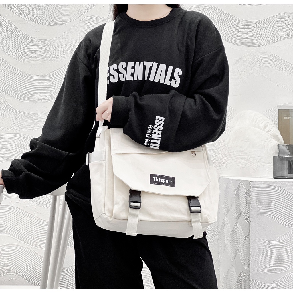 Túi Đeo Chéo Unisex Vải Canvas Phong Cách Hàn Quốc Thời Trang KAYLEE KT 40x30x16cm TCV05