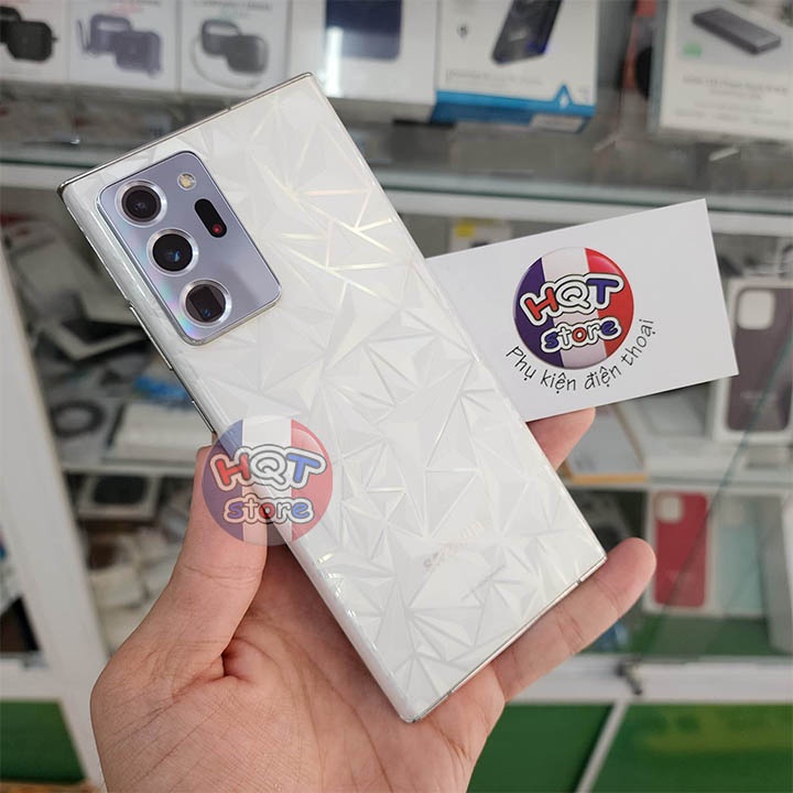 Miếng dán mặt lưng 3D vân kim cương cho Samsung Note 20 Ultra  trong suốt