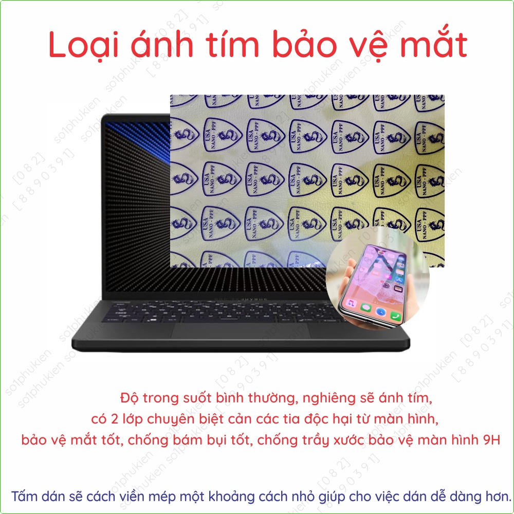 Dán màn hình cường lực laptop ASUS Gaming ROG Zephyrus G14 GA401QC/ G15 GA503QE nano dẻo siêu mỏng trong suốt, nhám, cnt