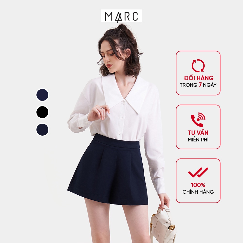 Quần short nữ MARC FASHION 2 túi lưng rời nhấn li trước FALT023623