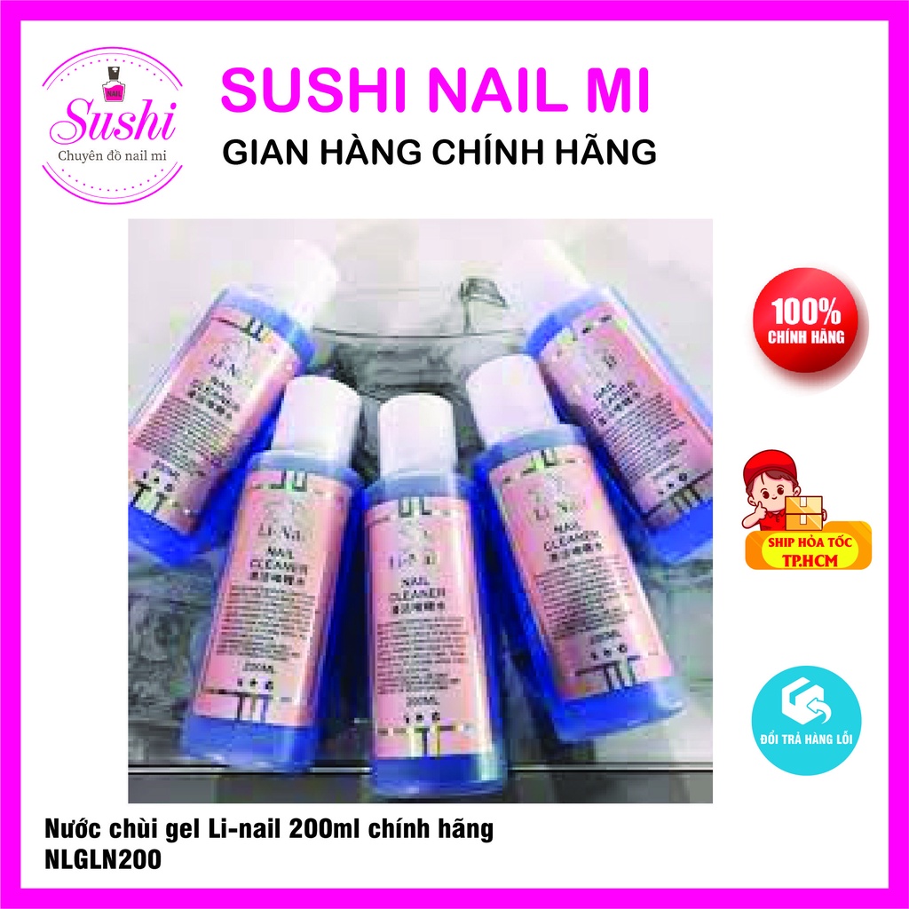 Nước lau gel/rửa cọ/tháo móng Li-nail 200ml