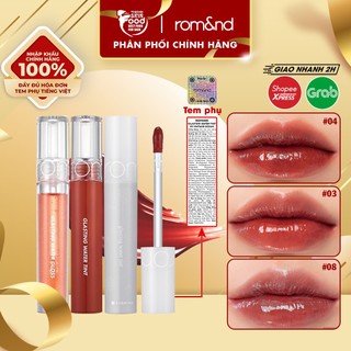 Son Tint bóng siêu lì, căng mọng môi Hàn Quốc Romand Glasting Water Tint 4g