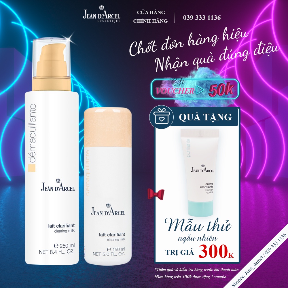 Sữa rửa mặt cho da dầu mụn Jean D'Arcel không bọt _ Jean Darcel Clearing milk
