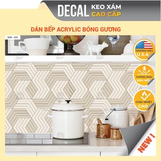 Giấy dán bếp Acrylic dày dặn chống chịu nhiệt tốt,dễ lau chùi,Decal dán bếp Keo XÁM cao cấp, kích thước 120x60cm DDB-039