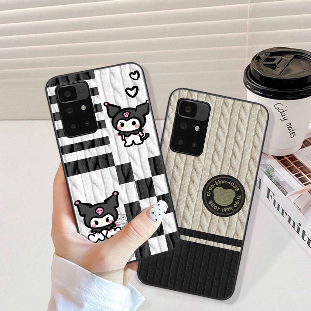 Ốp lưng Xiaomi Redmi 10 in hình họa tiết len Lucky Bunny,Bear,Smile