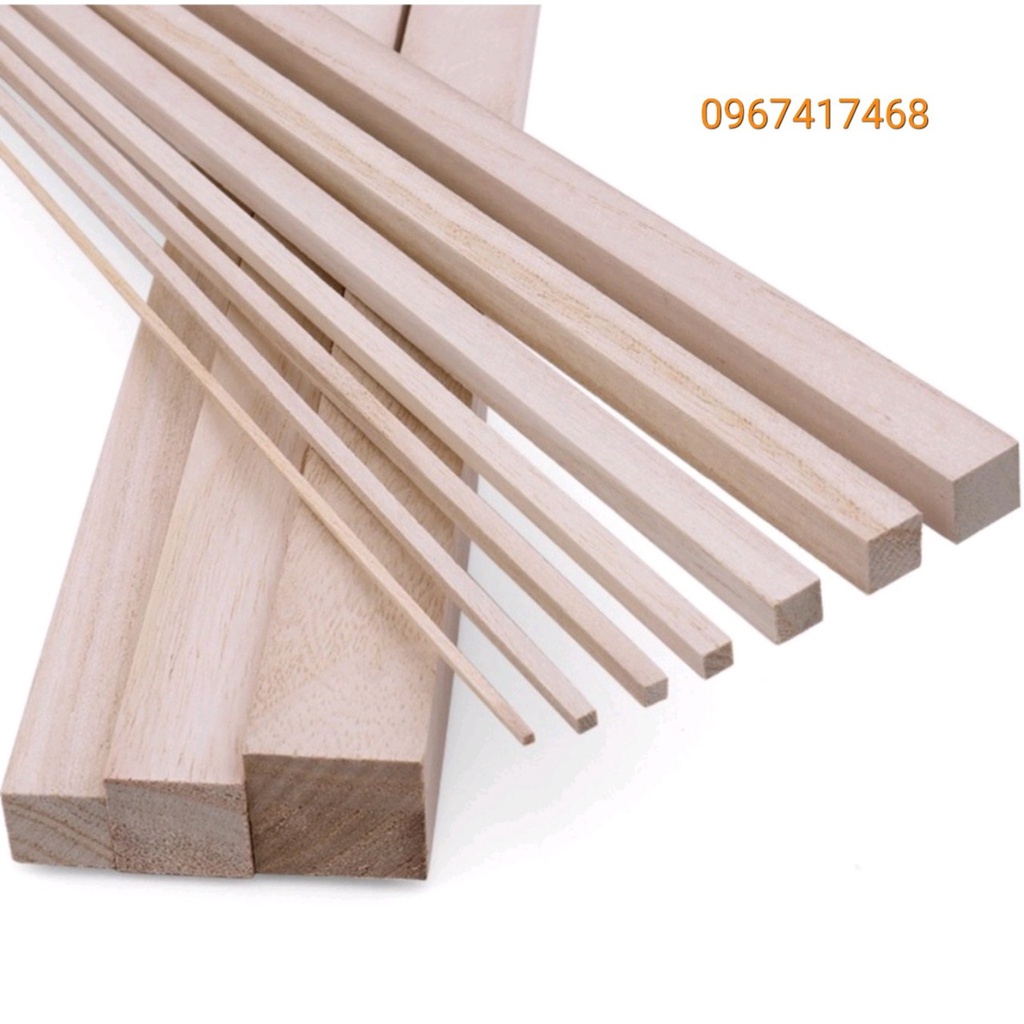 Thanh gỗ vuông tròn, thanh gỗ vuông 1cmx2cm đủ mọi KT combo 10 cây/bó-thanh gỗ làm mô hình lồng chim khung ảnh trang trí