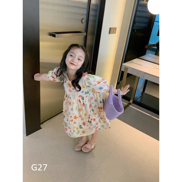 Váy hoa baby doll cực xinh cho bé gái 9-36kg nhí nhỡ đại G27