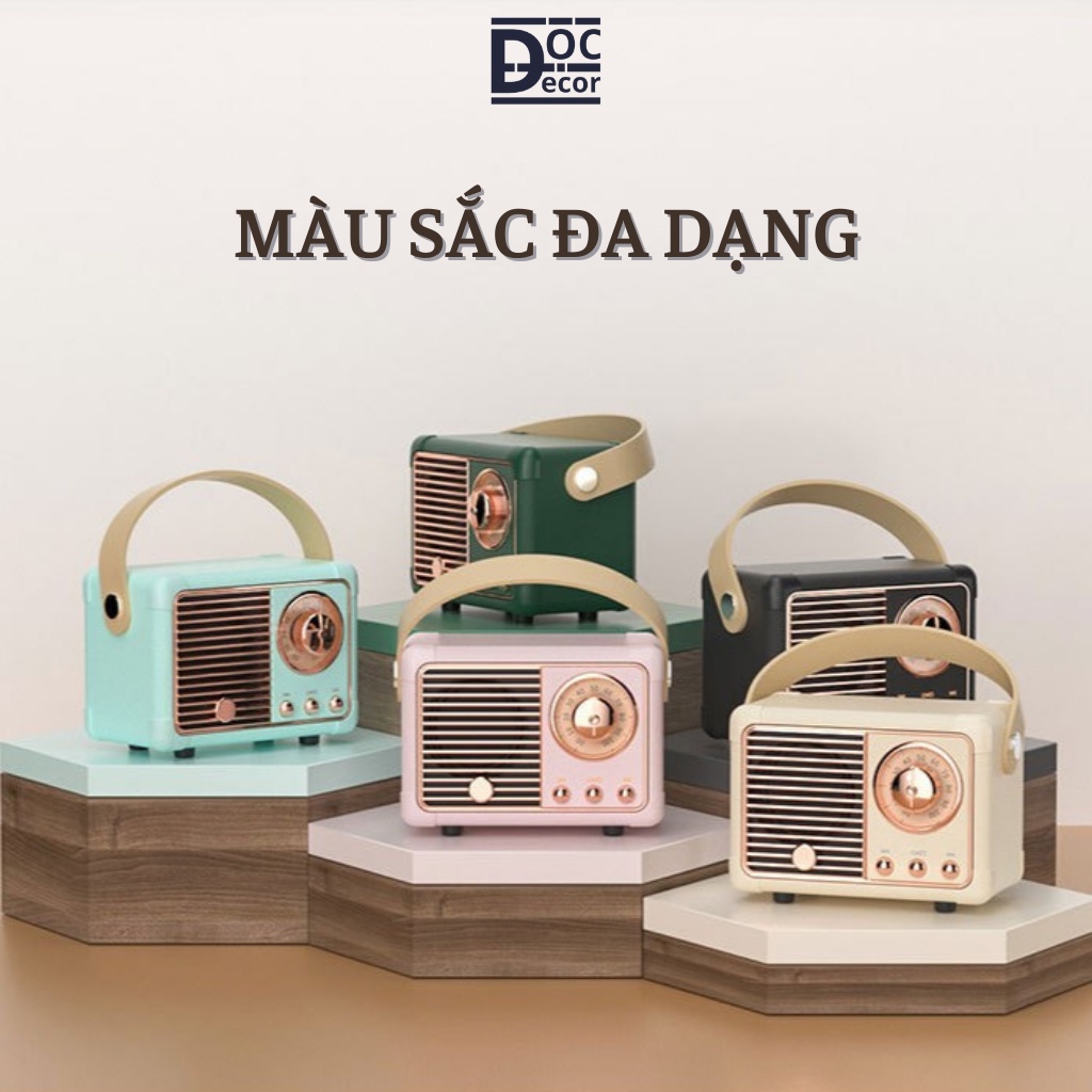 Loa Bluetooth mini HM11 Vintage Retro âm thanh 3D, Decor phòng ngủ, Quà tặng