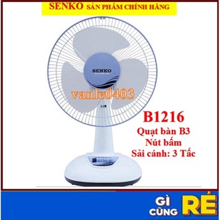 Quạt senko B1216, quạt bàn senko B3 đảo chiều - NÚT BẤM