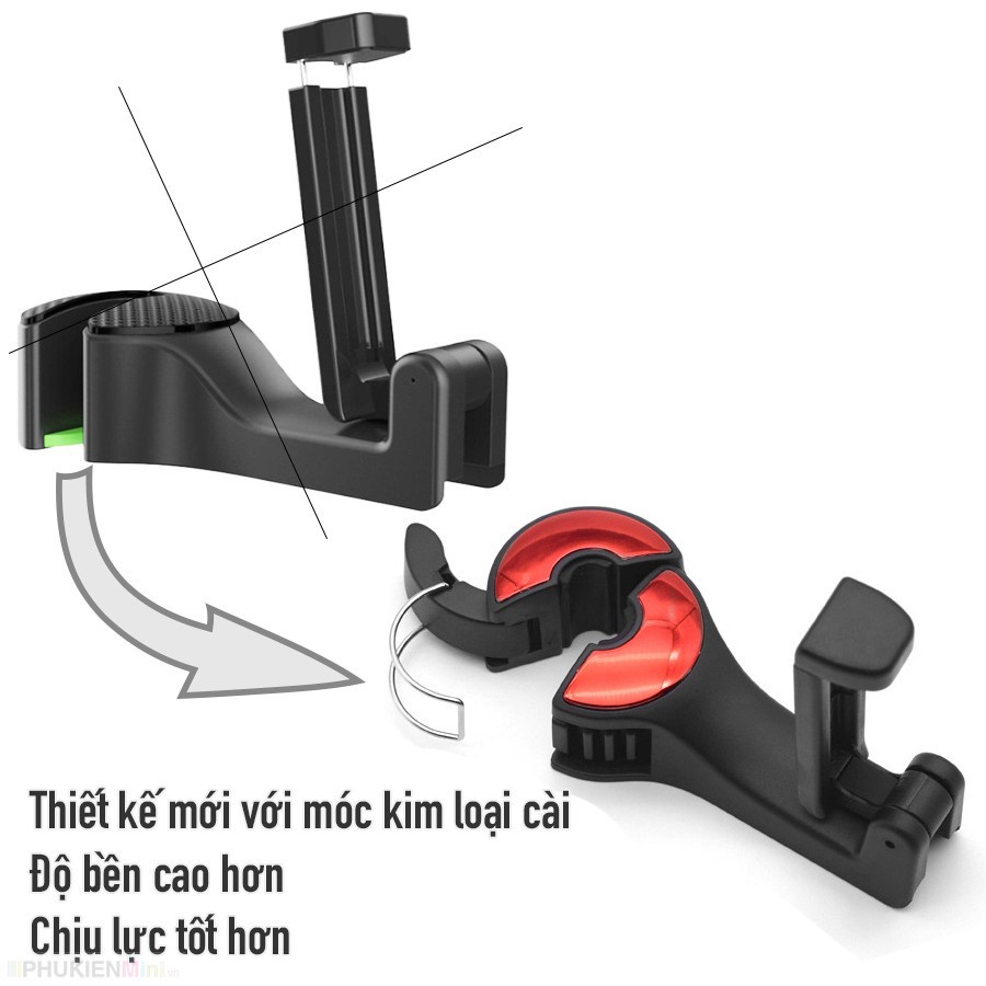 Móc treo đồ gắn sau ghế tiện dụng kiêm kẹp điện thoại thông minh cho xe hơi TGPKOT | BigBuy360 - bigbuy360.vn