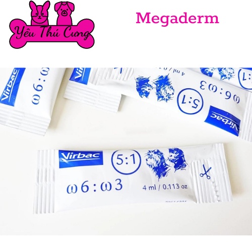 Gói Gel Dinh Dưỡng Virbac Megaderm 4ml Giúp Mượt Lông, Da Và Giảm Ngứa Chó Mèo Pet- yêu thú cưng