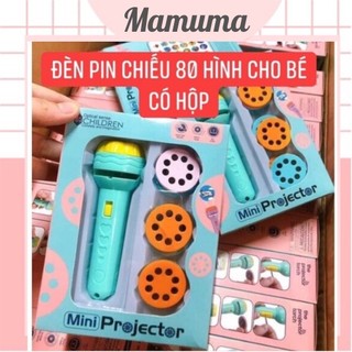 Đèn pin chiếu hình full 80 hình động vật ngộ nghĩnh 3d sắc nét, đèn pin chiếu bóng đồ chơi cho bé