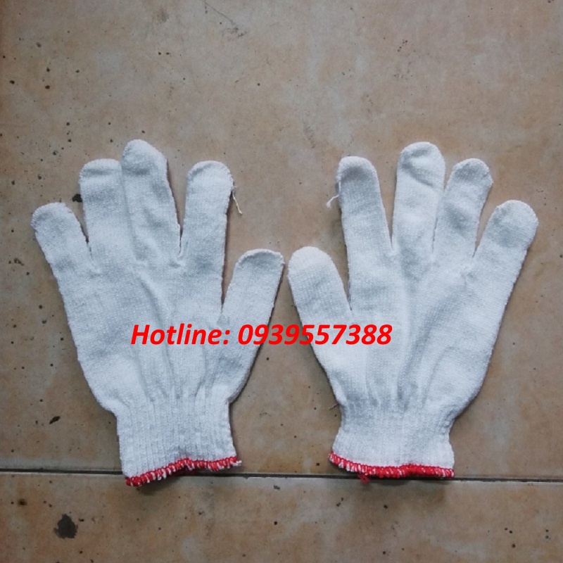 Combo 10 đôi găng tay sợi len trắng , găng tay bảo hộ lao động