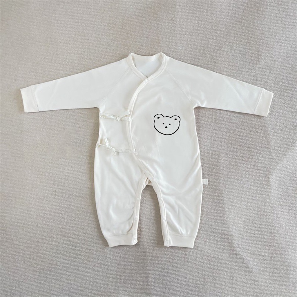 Bodysuit cài chéo dài tay Unbee kèm che thóp cho bé 1-11Kg chất liệu thun gân an toàn cho da nhạy cảm