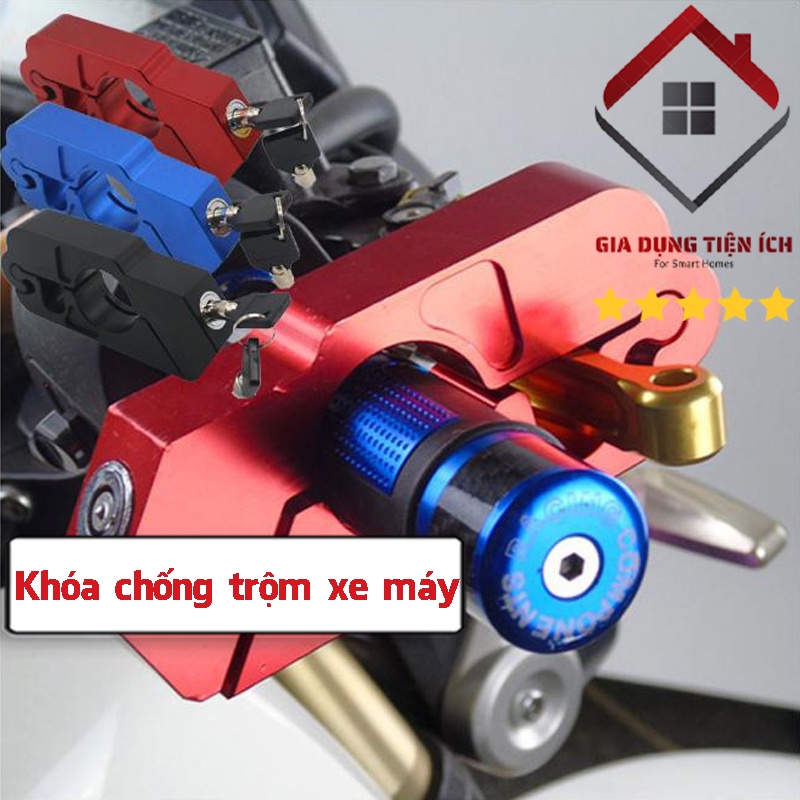 Khóa chống trộm xe máy, Khóa Tay Phanh Và Tay Ga, Tay Côn Chống Trộm Cho Xe Máy - Thiết Kế Chắc Chắn, An Toàn