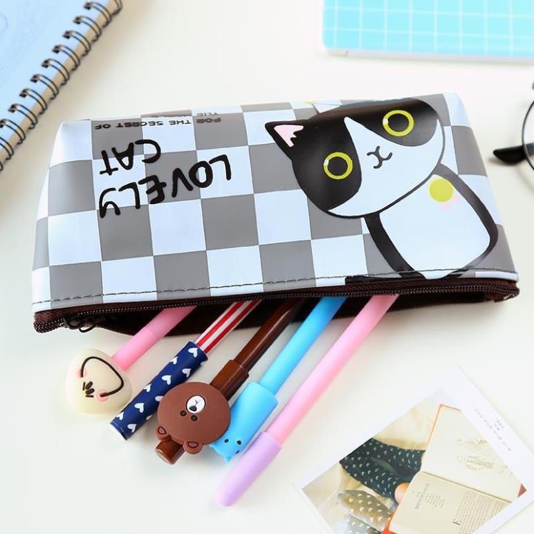 Túi đựng bút chống thấm nước hình mèo lovely dễ thương