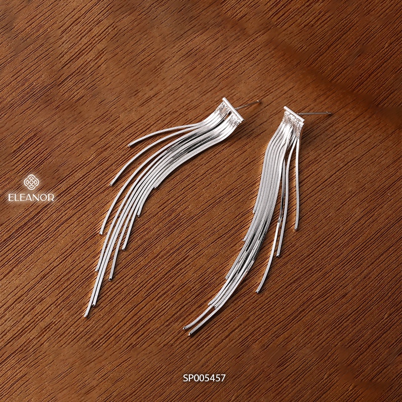 Bông tai nữ chuôi bạc 925 Eleanor Accessories dạng sợi tua rua phụ kiện trang sức 5457