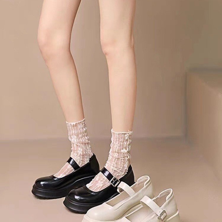 Giày Búp Bê Đế Dày Màu Đen Phong Cách Lolita Cổ Điển Cho Nữ giày lolita