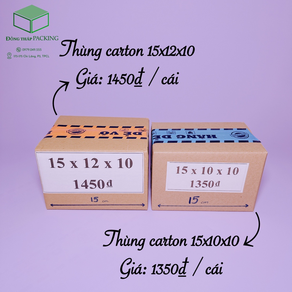 COMBO 50 HỘP CARTON 15x12x10 cm