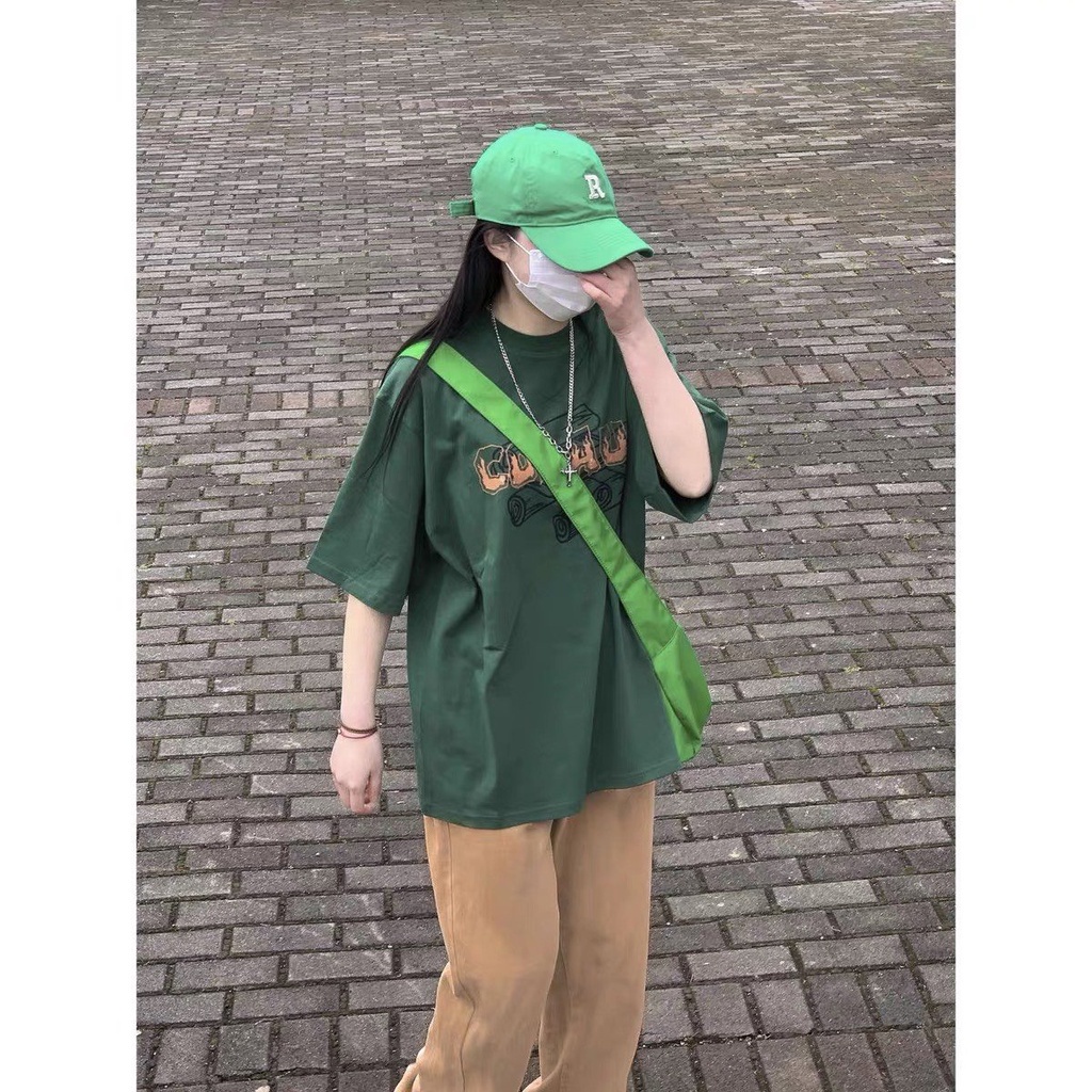 Khẩu trang vải poli dùng cho ÁO THUN, PHÔNG NAM NỮ HÀN QUỐC CAO CẤP DÁNG RỘNG TAY LỠ MÀU XANH