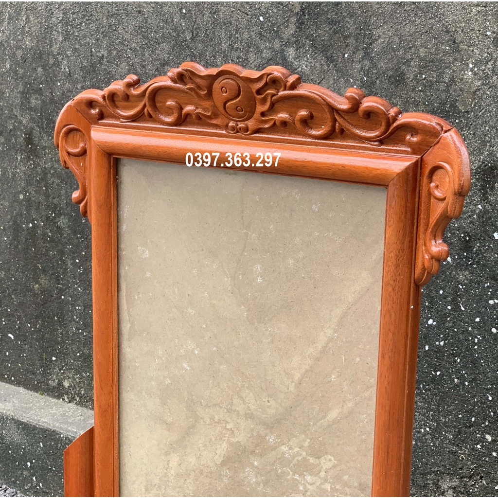 Khung hình ảnh bàn thờ trạm hoa lá tây đơn gỗ hương