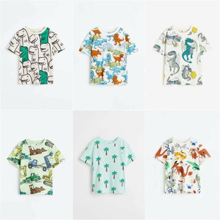 Áo phông bé trai kid khủng long/rồng/xe 1119684 HM H&M_hàng chính hãng authentic UK