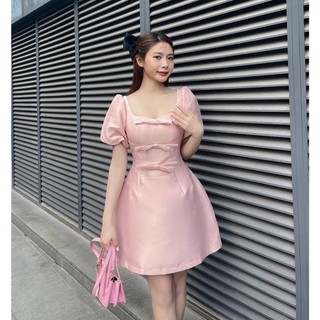 Đầm hồng chữ A bigsize dễ thương có may theo số đo (thời trang bigsize vicky.g - anitagreen) G323