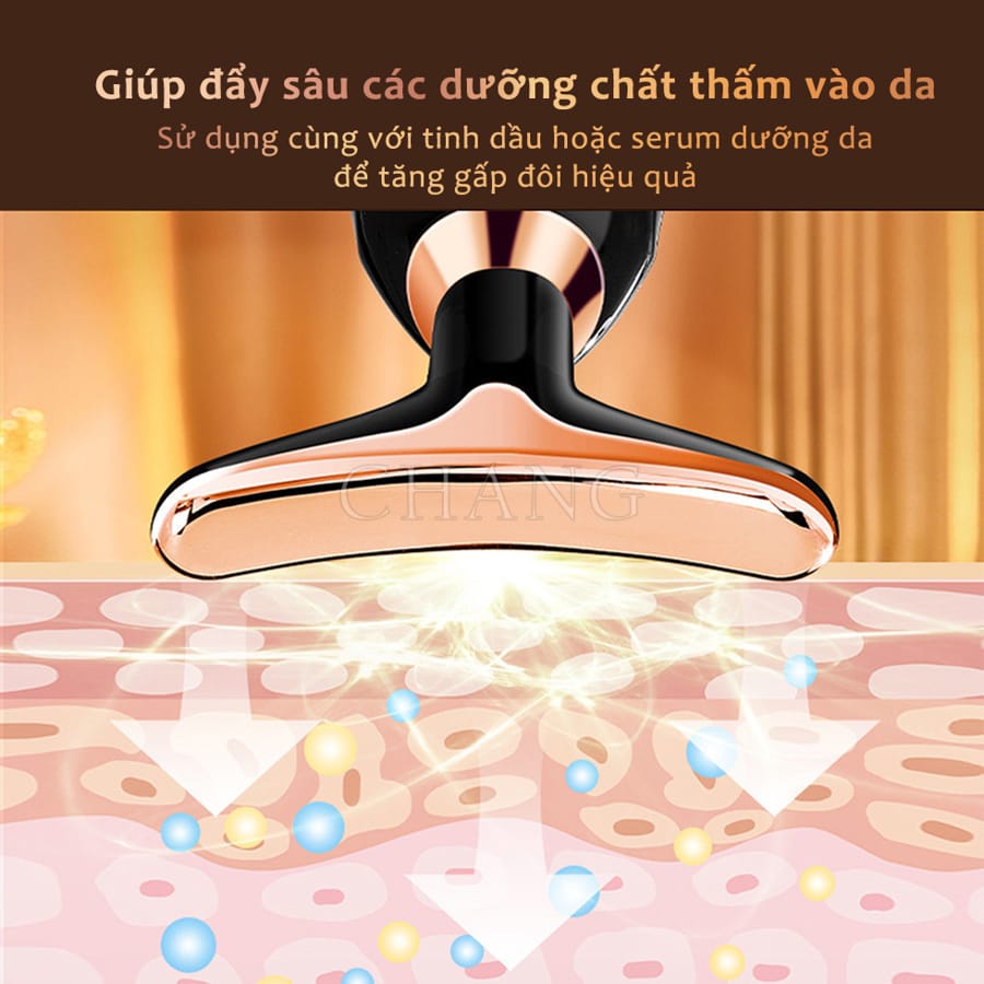 Máy Massage Nâng Cơ Mặt Cao Cấp - Máy Đẩy Tinh Chất Cổ Và Cơ Mặt Loại Bỏ Các Nếp Nhăn, Làm Sạch Da Và Săn Chắc Da