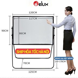 Bảng flipchart văn phòng 2 mặt cao cấp viết bút lông, kích thước 90x120cm, tặng bút, nam châm, lau bảng