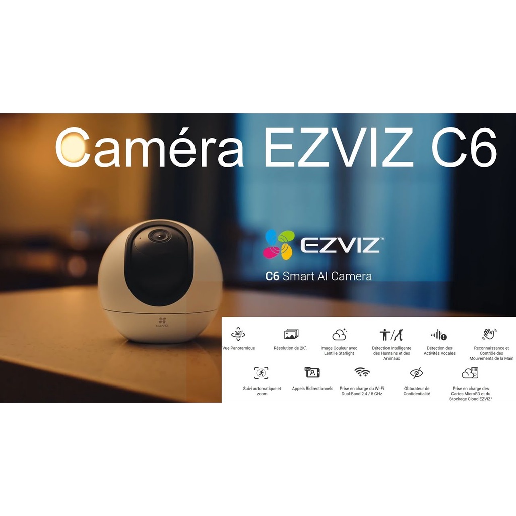 Camera Wifi Ezviz C6 4MP 2K - Xoay 360 độ - Đàm Thoại 2 chiều - Điều khiển và nhận dạng hành động vẫy tay