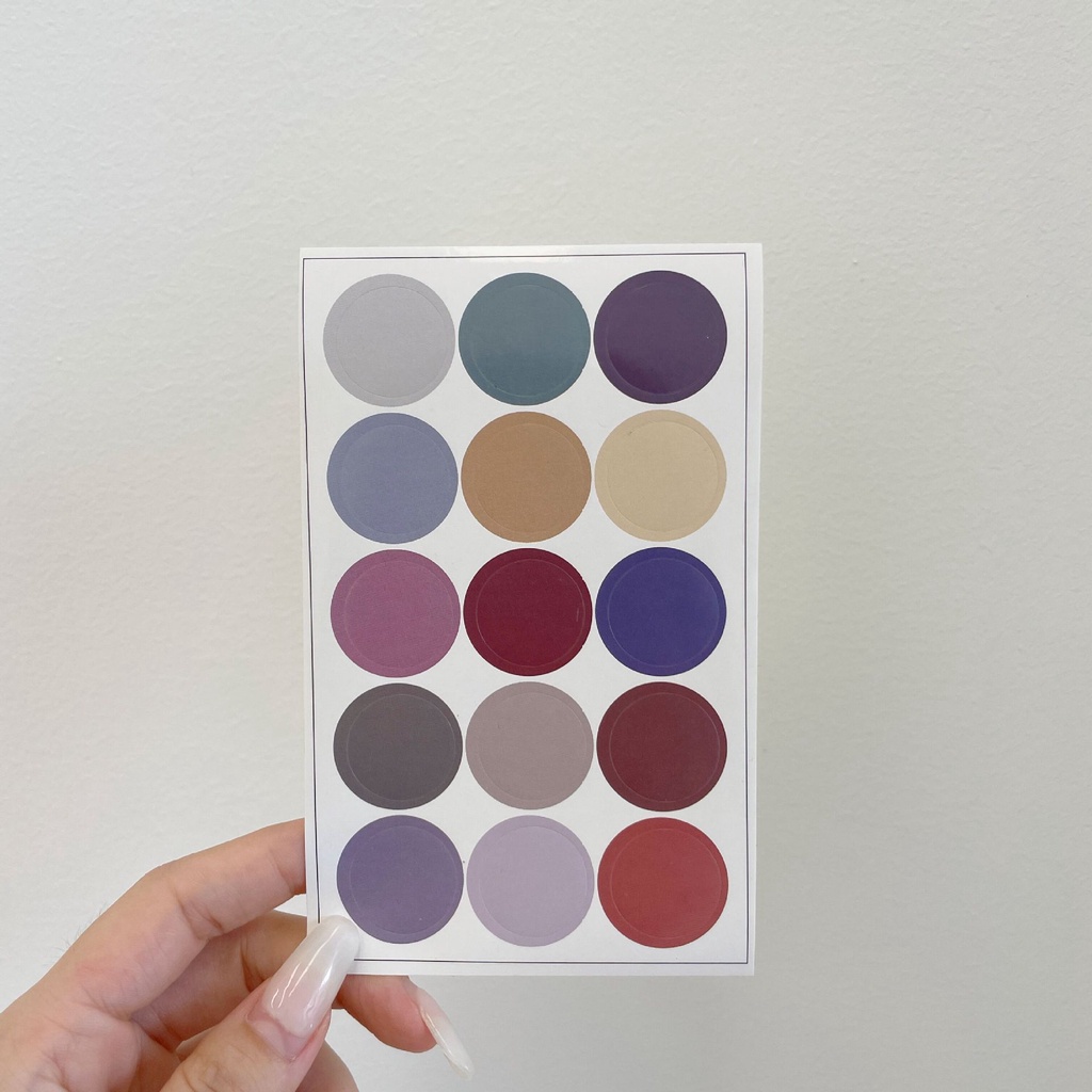 Round sticker - Set 30 miếng dán tròn màu sắc xinh xắn