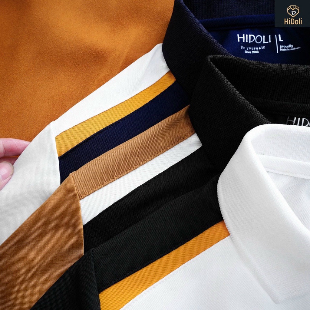 Áo polo nam tay áo phối màu cá tính chất vải cotton mặc mát co giãn bốn chiều - Fashion Hand