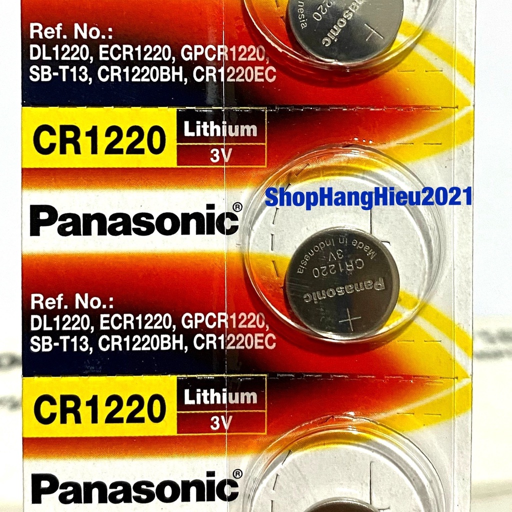 Vỉ 5 Viên Pin CR1220 Panasonic 3V Lithium Hàng Chính Hãng Made in Indonesia