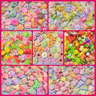 Set 10 Charm/center phụ kiện trang trí ốp lưng, cột tóc, slime handmade