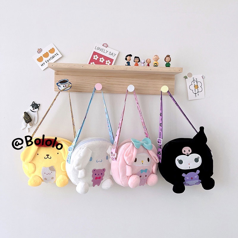 Bololo Túi Đeo Chéo Kiểu Hoạt Hình Nhồi Bông Dễ Thương Cho Bé Gái