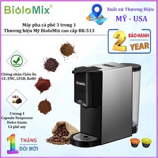 Máy pha cà phê BioloMix BK-513 tích hợp 3 trong 1