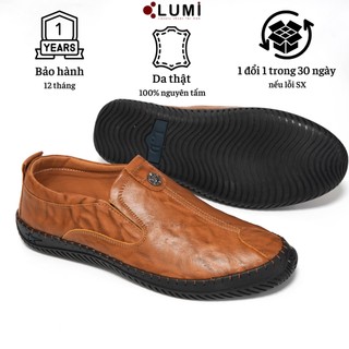 Giày lười da bò interline lm688 siêu mềm, siêu êm