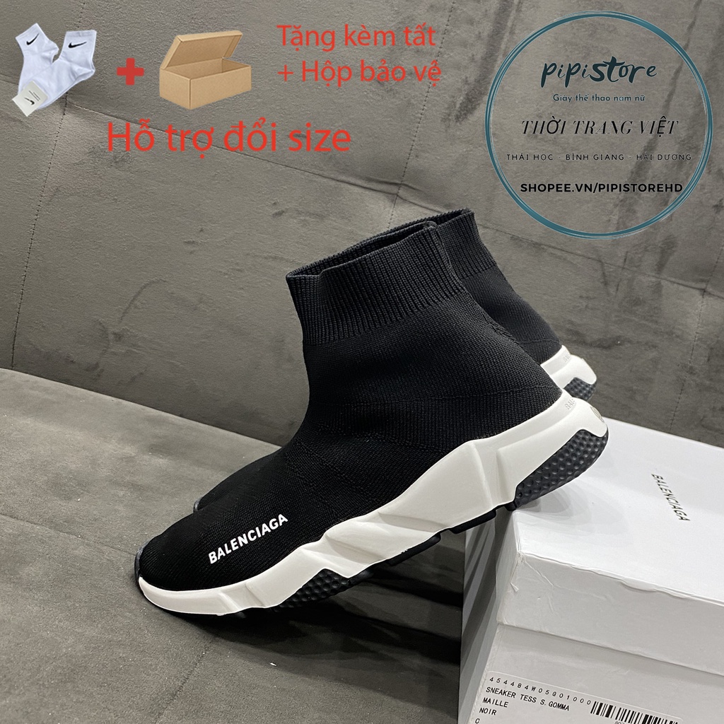 Giày balenciaga đen vải đen, giày thể thao nam nữ đen balen full hộp. [pipistore]