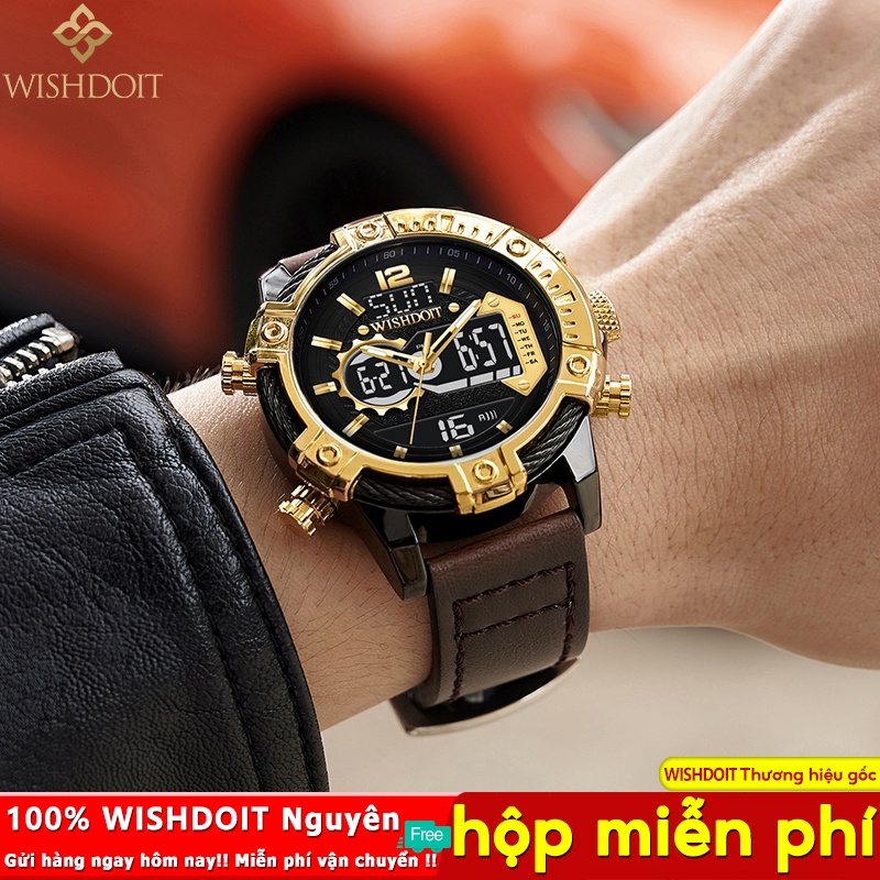 WISHDOIT Đồng hồ nam chống nước dây kim loại dây da đồng hồ nam chính hãng fngeen cao cấp Men's Watch