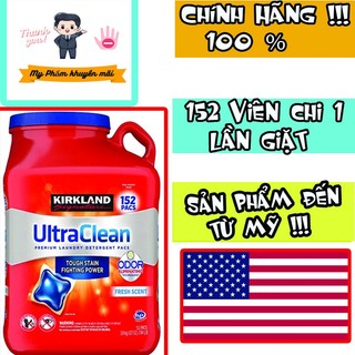 Viên giặt quần áo Kirkland Signature Ultra Clean my 152 viên