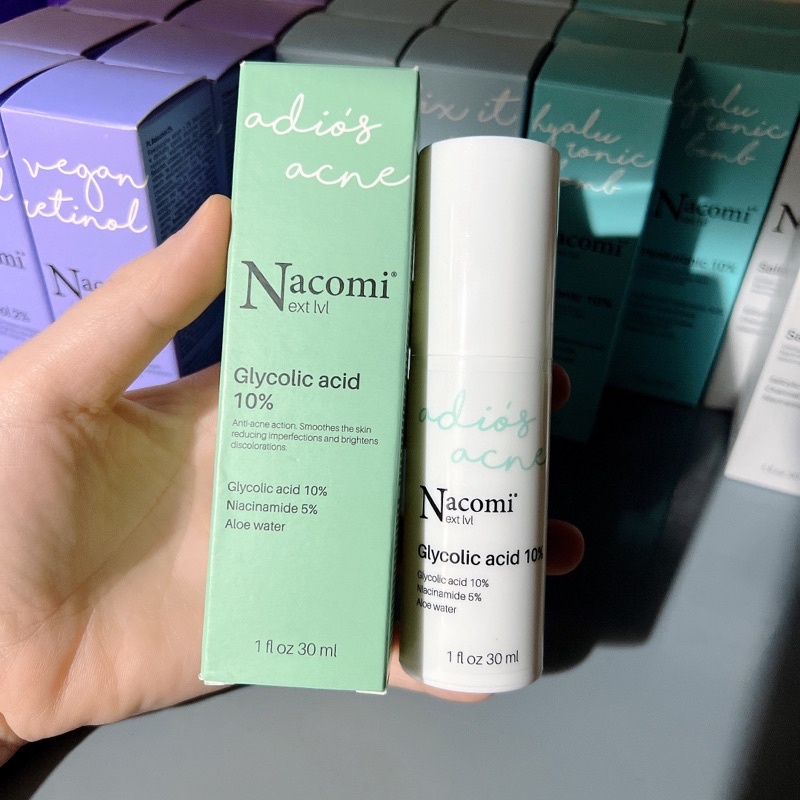 Serum Nacomi Glycolic Acid 10% làm sạch sâu lỗ chân lông, giảm dầu, ngừa mụn hiệu quả 30ml