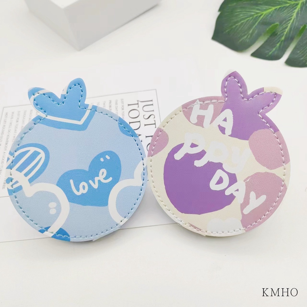 KMHO Gương trang điểm Nhật Bản và Hàn Quốc quà tặng sáng tạo dễ thương gương nhỏ xách tay gấp đôi gương trang điểm có thể phóng to gương