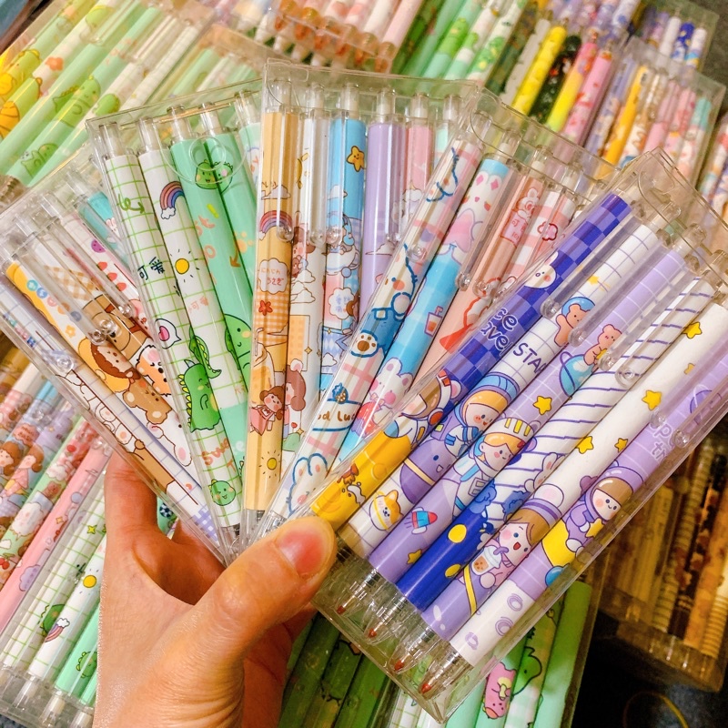 Set 6 bút gel ngòi 0,5mm họa tiết kiểu dáng dễ thương- Tiệm Ốc Sột-BU006