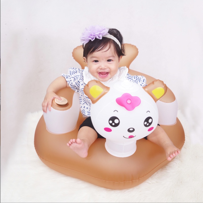 Ghế tập ngồi cho bé, ghế hơi baby tập ngồi chống gù lưng chất liệu cao su an toàn cho trẻ (kèm quà tặng)
