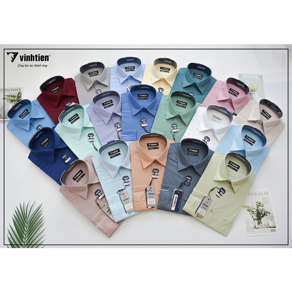 Áo Sơ Mi Dài Tay Trơn Màu Form Regular Vĩnh Tiến 325 - Nhiều Màu