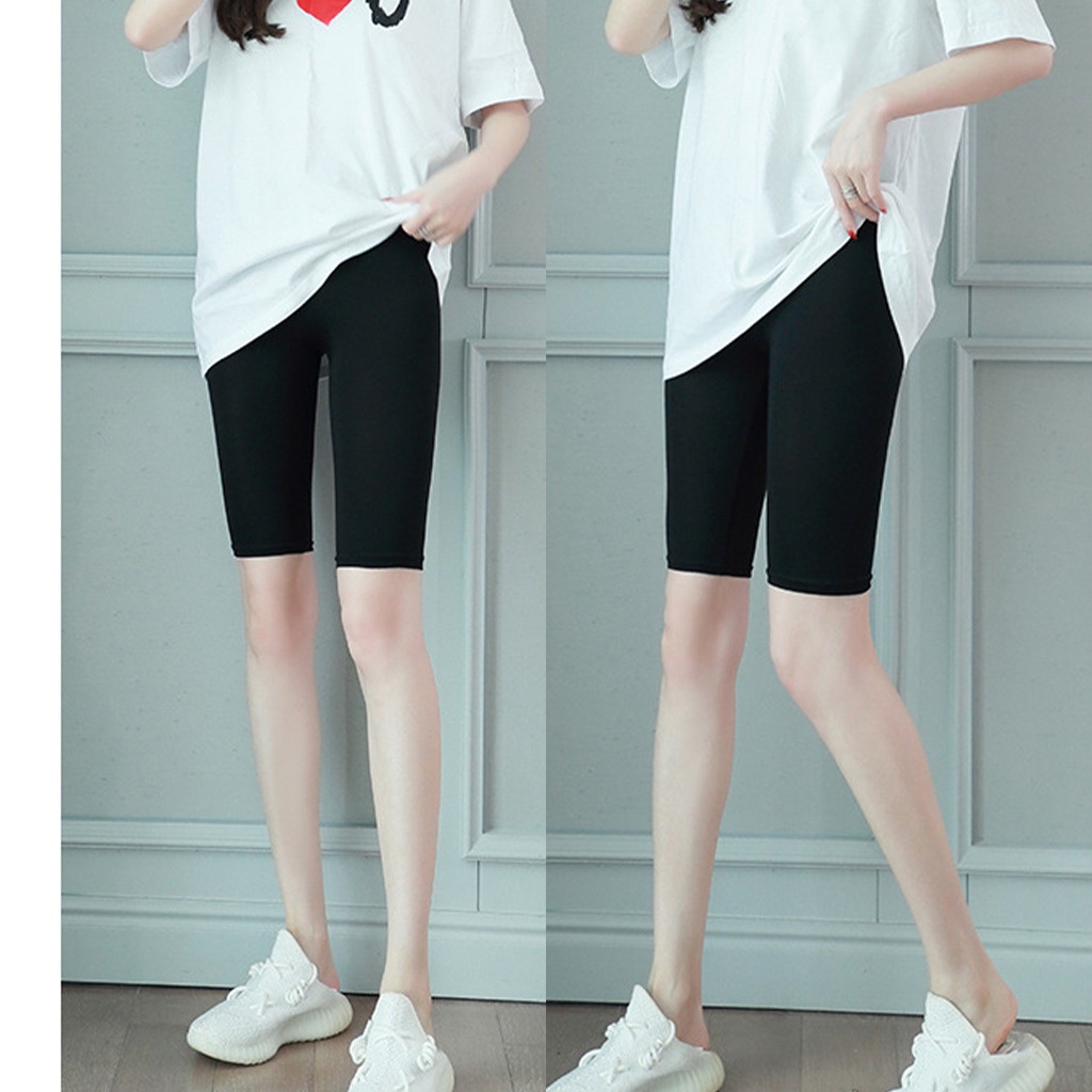 Quần legging đùi lửng ngố nữ vải cotton co giãn ôm bó Geleva GE661