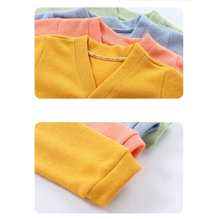 SUPER KIDS Áo Khoác cardigan Dệt Kim Cổ Chữ V Thời Trang Xuân Thu Dành Cho Bé Trai Và Bé Gái
