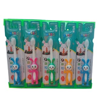 Combo 5 cây bàn chải đánh răng trẻ em Hàn Quốc hình thỏ - lông mềm