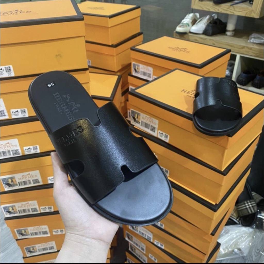 Dép HM Quai Ngang Chữ H Nam Nữ Đa Phong Cách Màu Đen - Hot Trend 2023